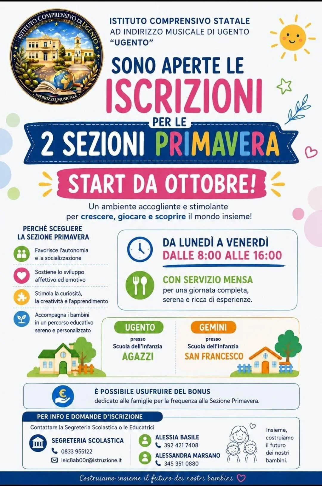 Apertura iscrizioni 'Sezioni Primavera' - Anno Educativo 2026/2027-