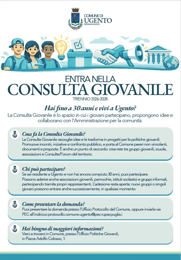 AVVISO PUBBLICO per l'Avvio procedure di insediamento degli organi della Consulta Giovanile