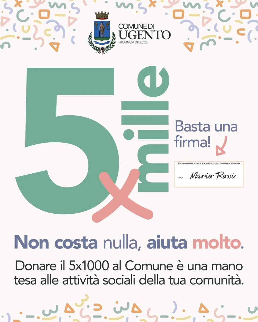 5 per mille al comune di ugento