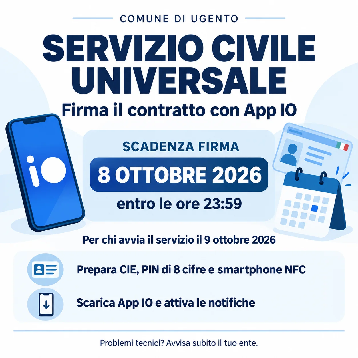 Servizio Civile Universale: indicazioni per la firma del contratto tramite App IO