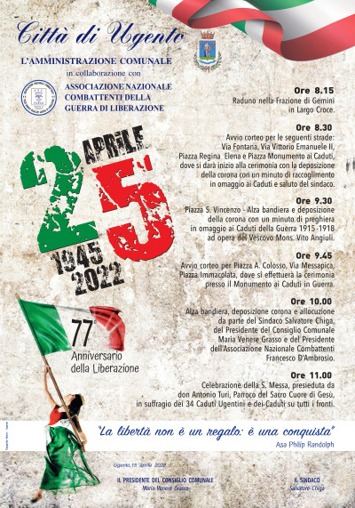 cerimonia commemorativa del 25 aprile - 77 anniversario della liberazione