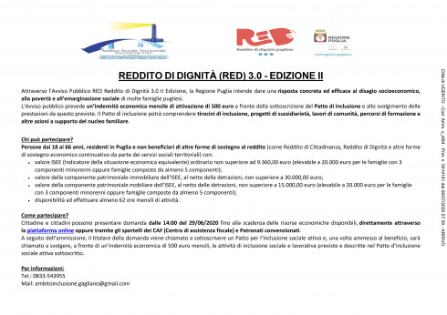 REDDITO DI DIGNITA' (RED) 3.0 - EDIZIONE II