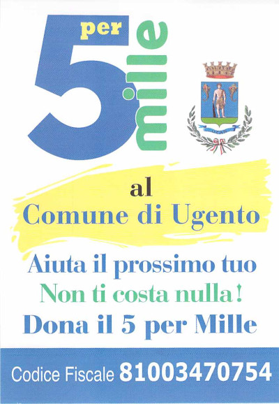 DONA IL 5 PER MILLE AL COMUNE DI UGENTO