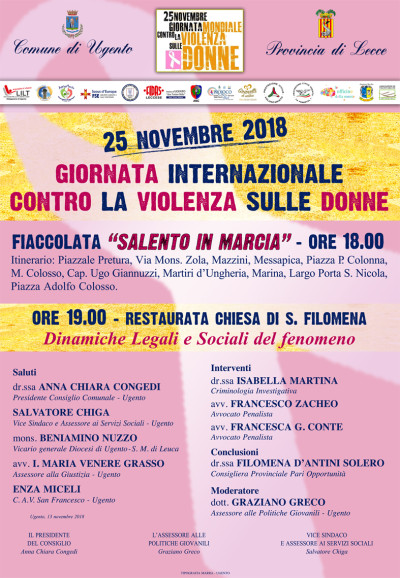 GIORNATA INTERNAZIONALE PER L'ELIMINAZIONE DELLA VIOLENZA CONTRO LE DONNE