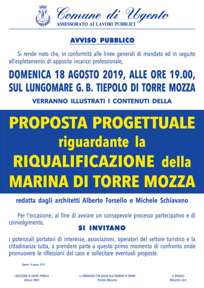 PROPOSTA PROGETTUALE RIGUARDANTE LA RIQUALIFICAZIONE DELLA MARINA DI TORRE MOZZA