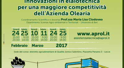 CORSO DI FORMAZIONE PER PRODUTTORI OLIVICOLI DELLA FILIERA OLIVICOLA