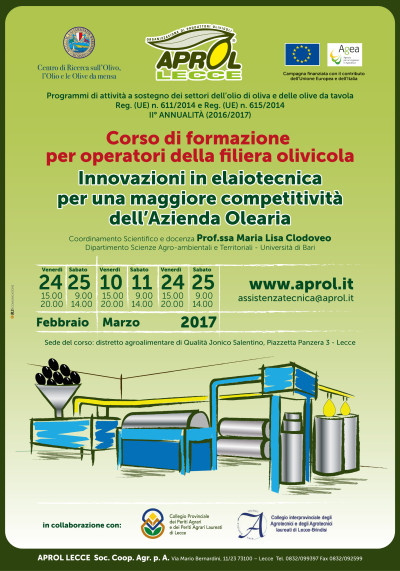 CORSO DI FORMAZIONE PER PRODUTTORI OLIVICOLI DELLA FILIERA OLIVICOLA