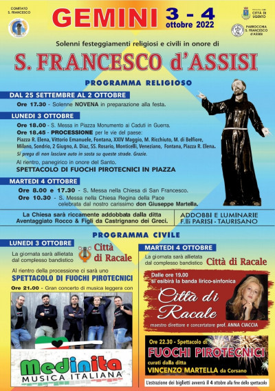 Festeggiamenti religiosi e civili in onore di San Francesco d'Assisi