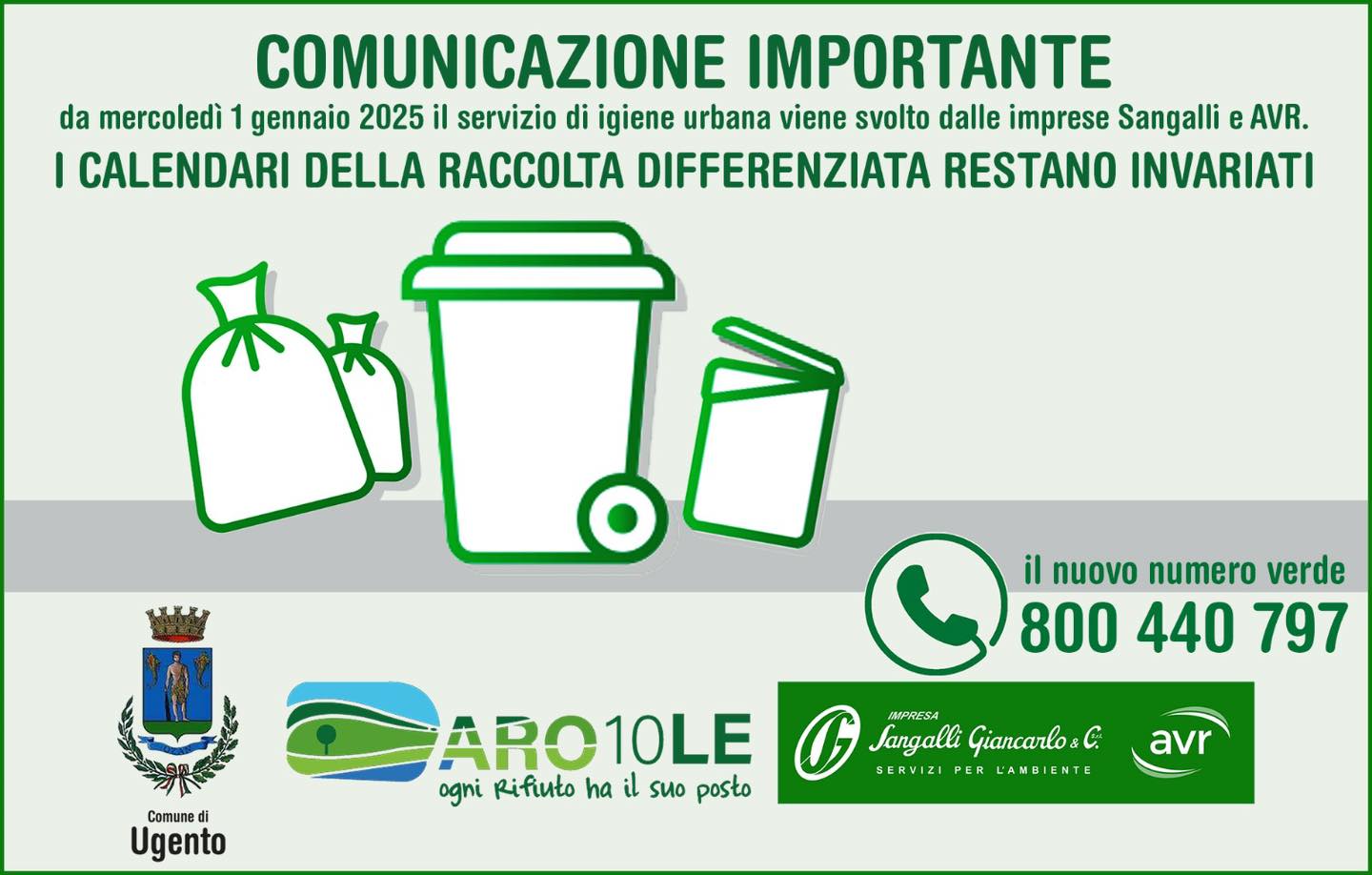 Servizio di Raccolta Rifiuti: Numero Verde per informazioni, richieste di servizi, segnalazioni e reclami