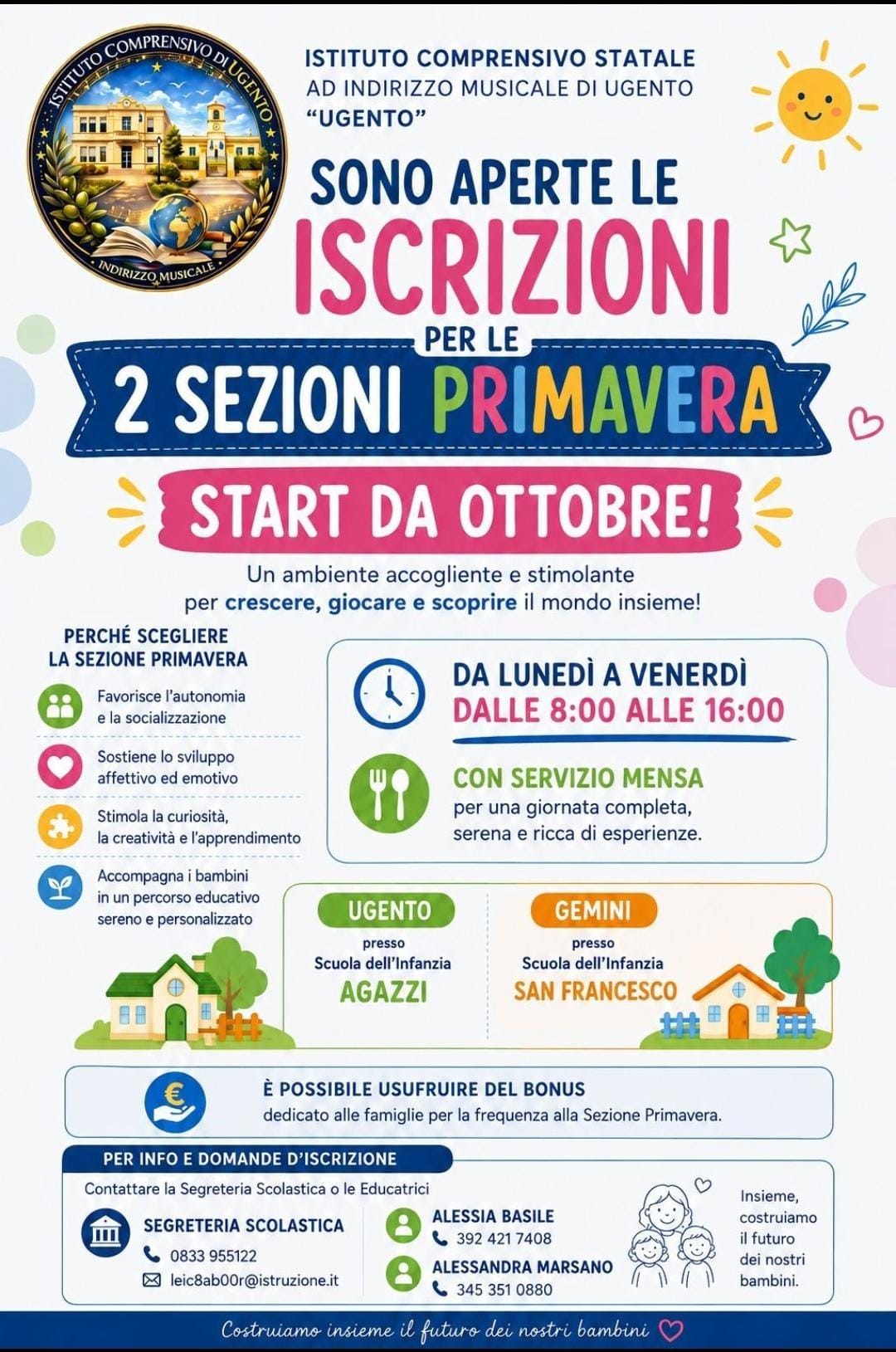 Apertura iscrizioni 'Sezioni Primavera' - Anno Educativo 2026/2027-