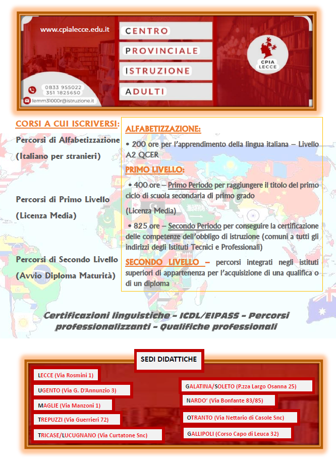 Istruzione e opportunità - Corsi formativi per adulti