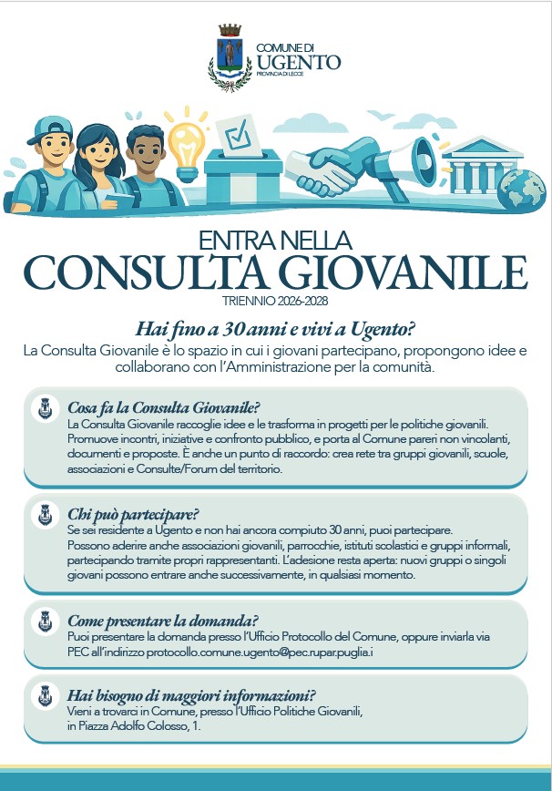 AVVISO PUBBLICO per l'Avvio procedure di insediamento degli organi della Consulta Giovanile