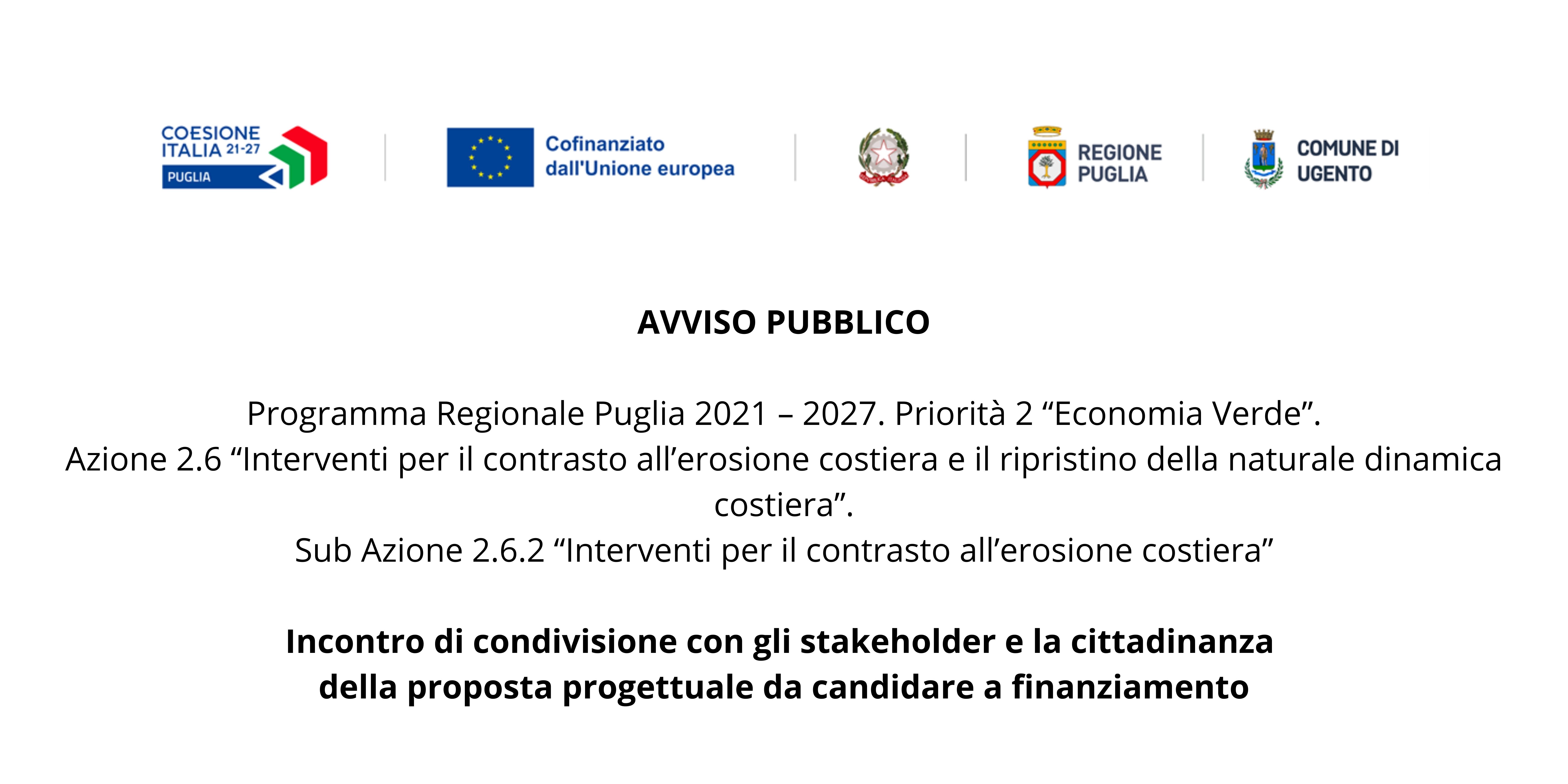 Mitigazione dell'erosione costiera: incontro partecipativo del 9 settembre